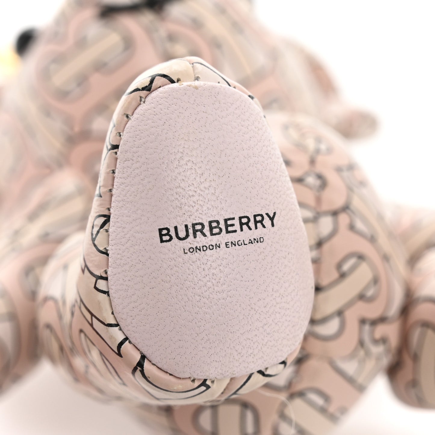Calfskin Print Monogram Thomas Bear Bag Charm Pink