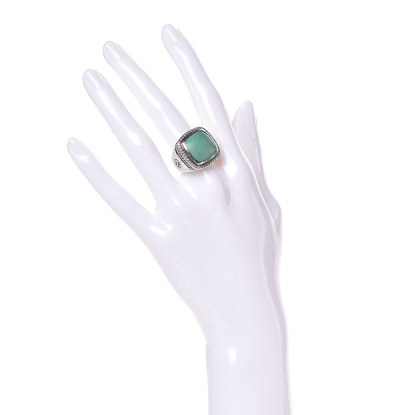 Sterling Silver Diamond Turquoise 11mm Albion Ring 52 6