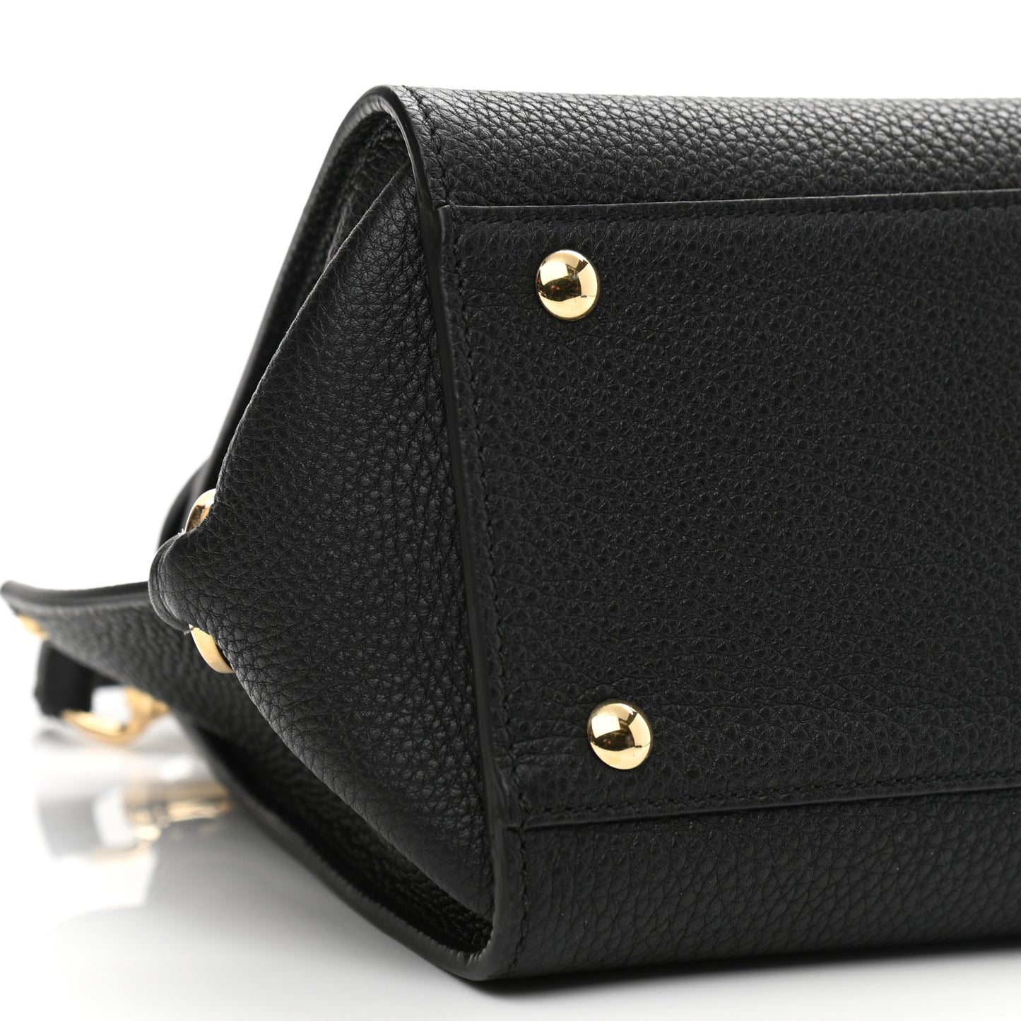 Grained Calfskin Sofia Satchel Black
