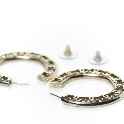 Chanel CC Hoop Earrings Gold 4 of 5