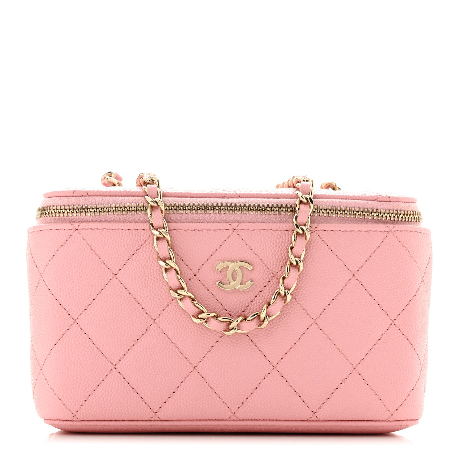 Chanel Caviar Quilted Small Vanity Case With Chain Pink 1 of 13