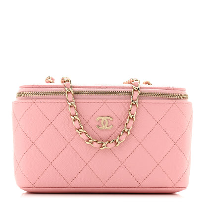 Chanel Caviar Quilted Small Vanity Case With Chain Pink 1 of 13