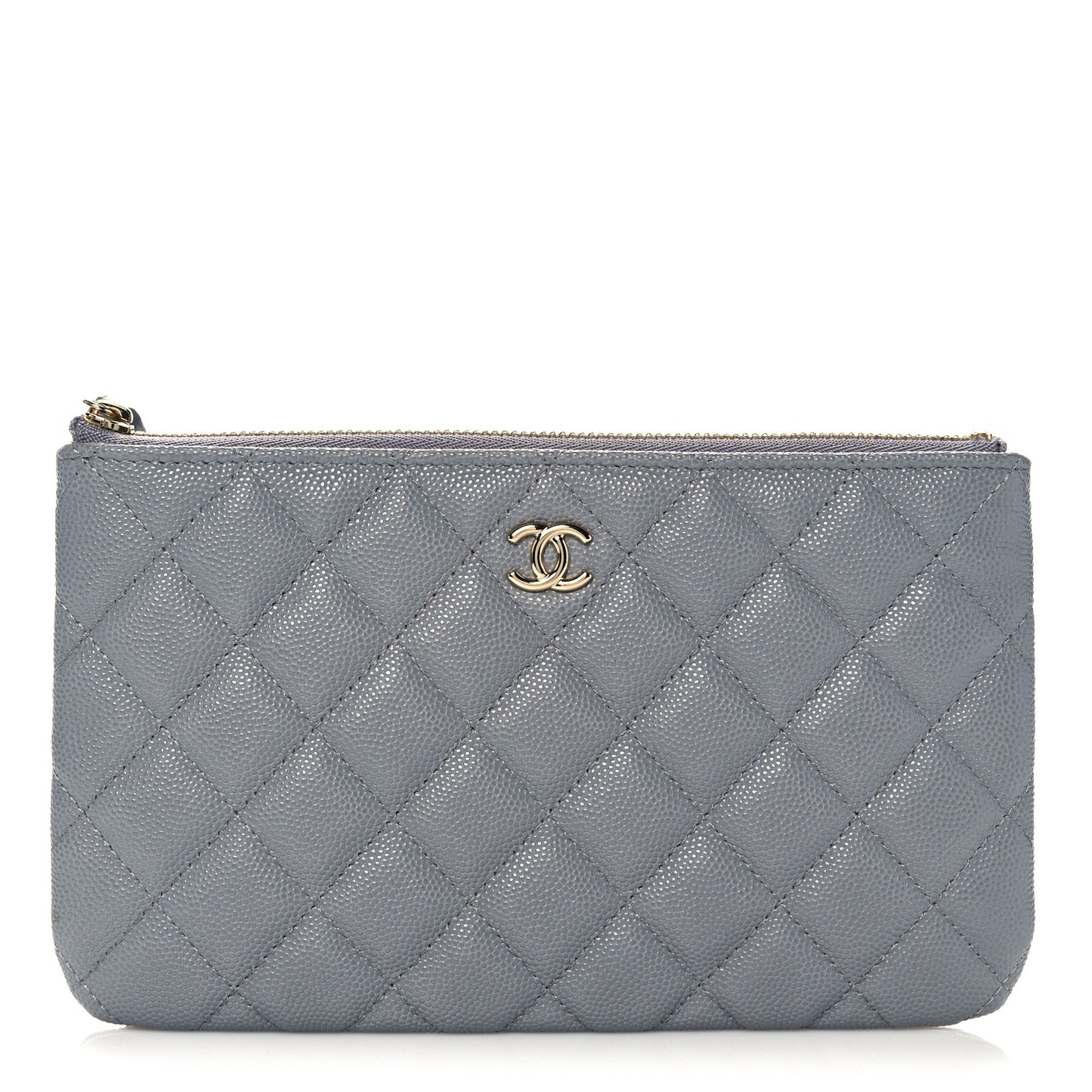 Caviar Quilted Cosmetic Case Grey