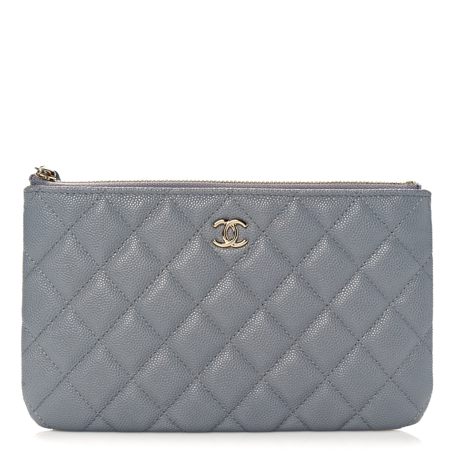 Chanel Caviar Quilted Cosmetic Case Grey 1 of 10