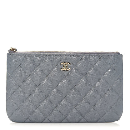 Chanel Caviar Quilted Cosmetic Case Grey 1 of 10