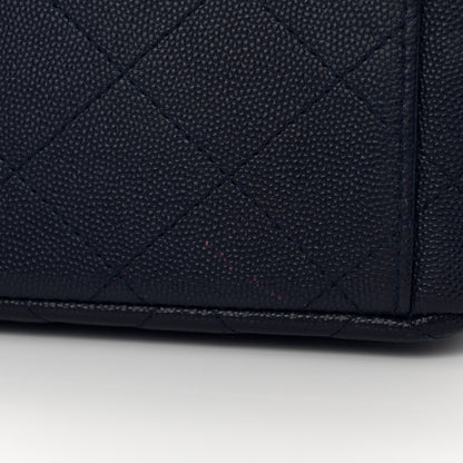 Chanel Caviar Quilted Maxi Double Flap Navy Blue 13 of 14