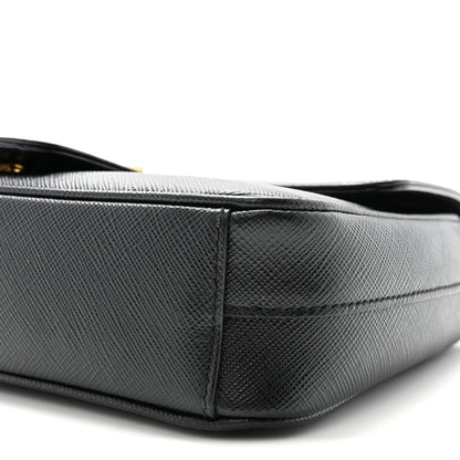 Prada Saffiano Flap Shoulder Bag Black 9 of 9