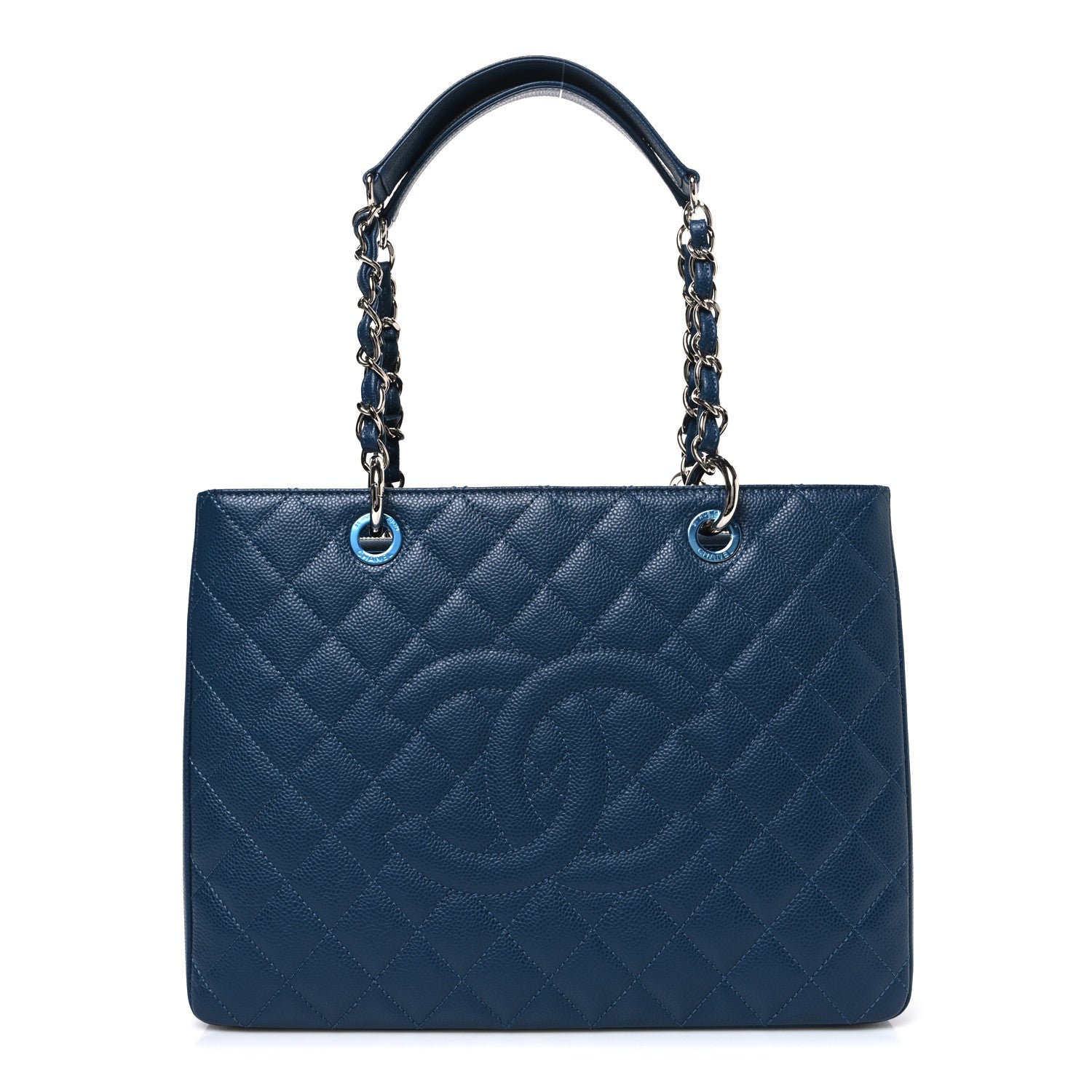 Chanel Caviar Quilted Grand Shopping Tote GST Dark Navy Blue 1 of 11