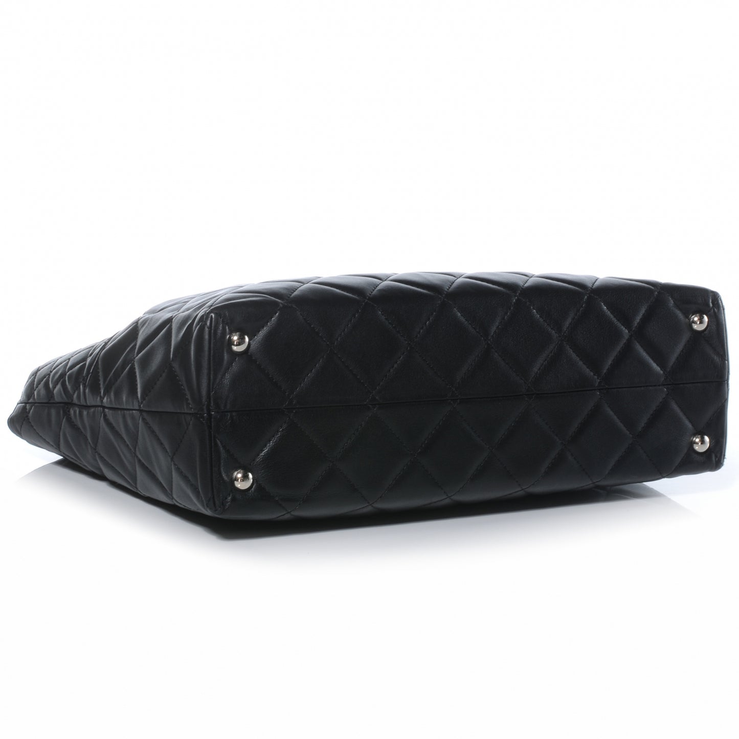 Calfskin Quilted In the Business Large Tote Black