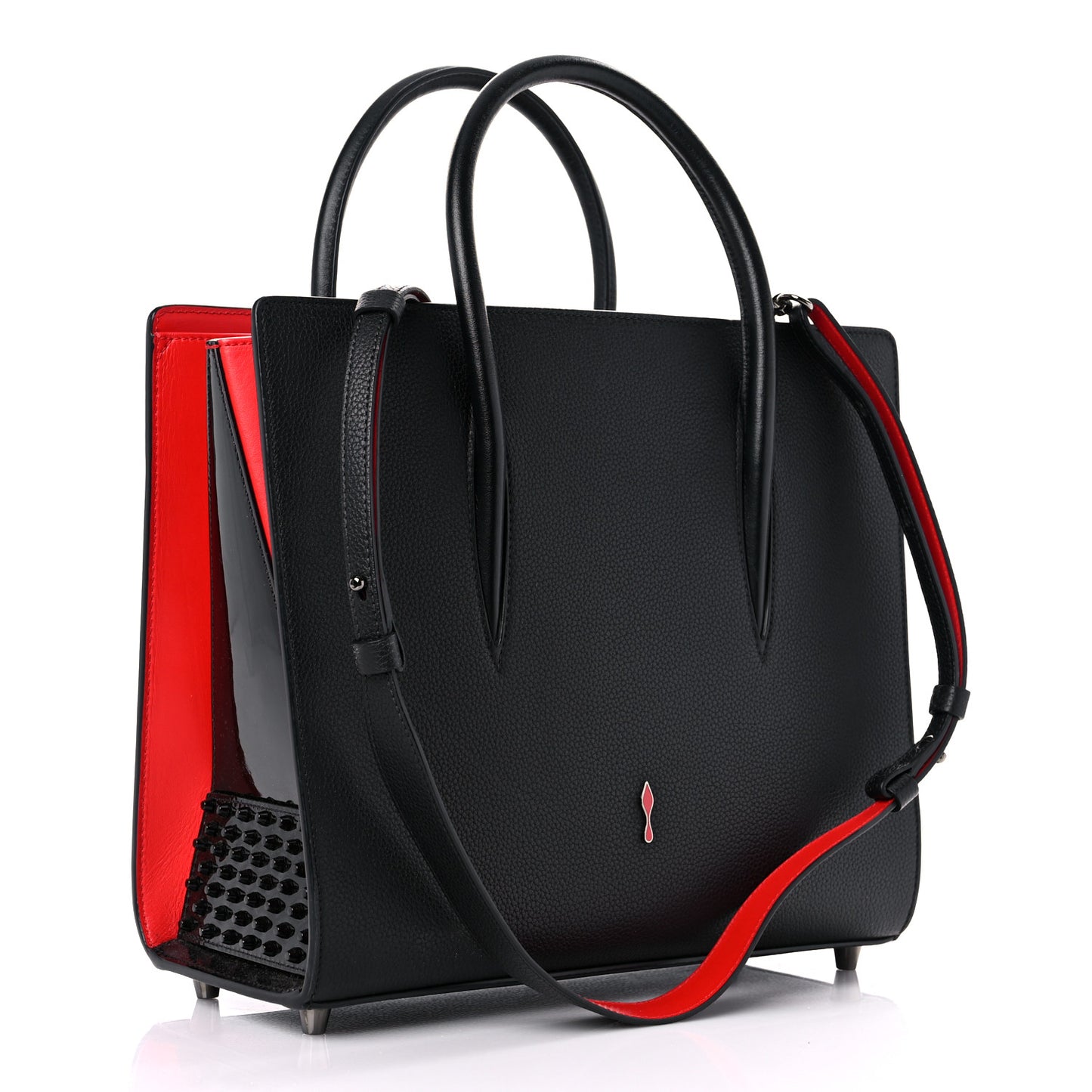 Calfskin Spikes Loubinthesky Medium Paloma Black
