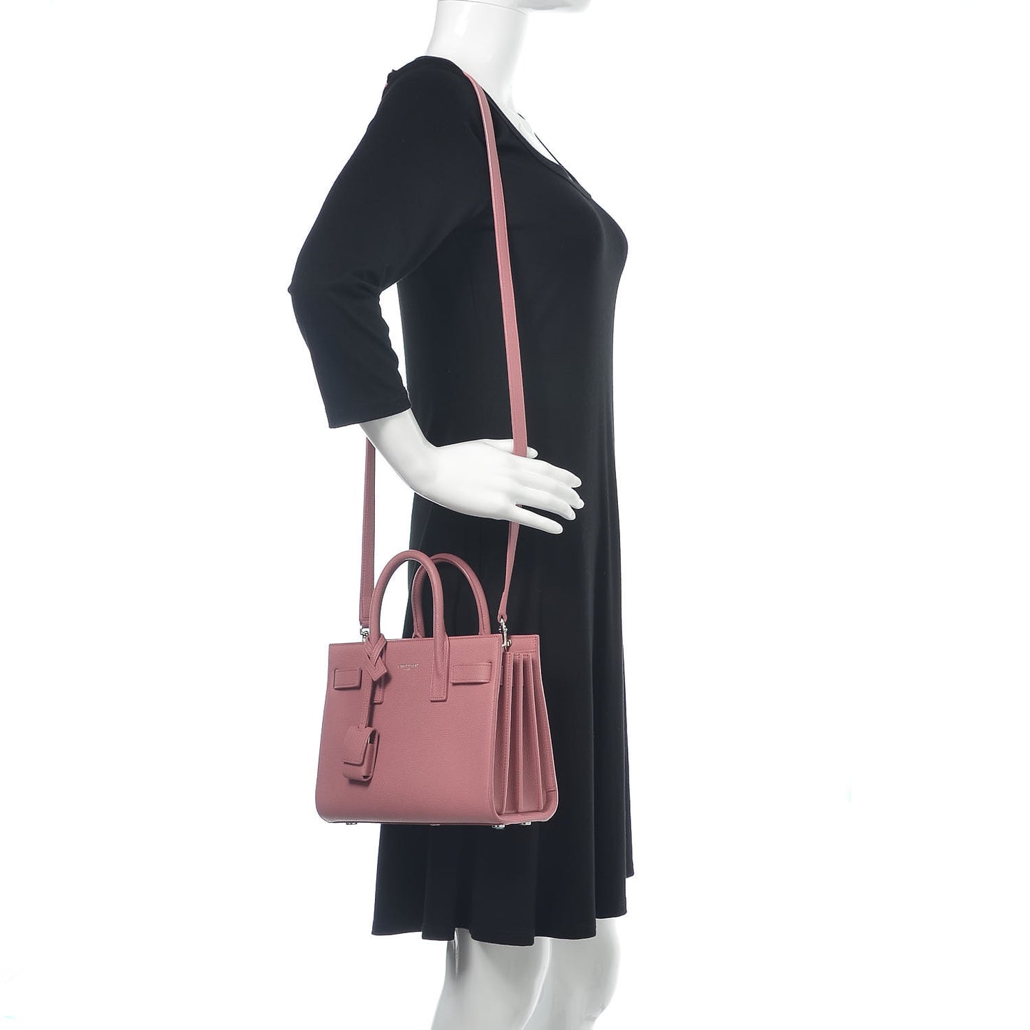 Grained Calfskin Nano Sac De Jour Rose Dark