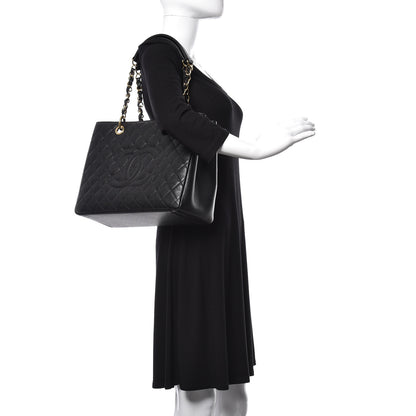 Chanel Caviar Quilted Grand Shopping Tote GST Black 3 of 12