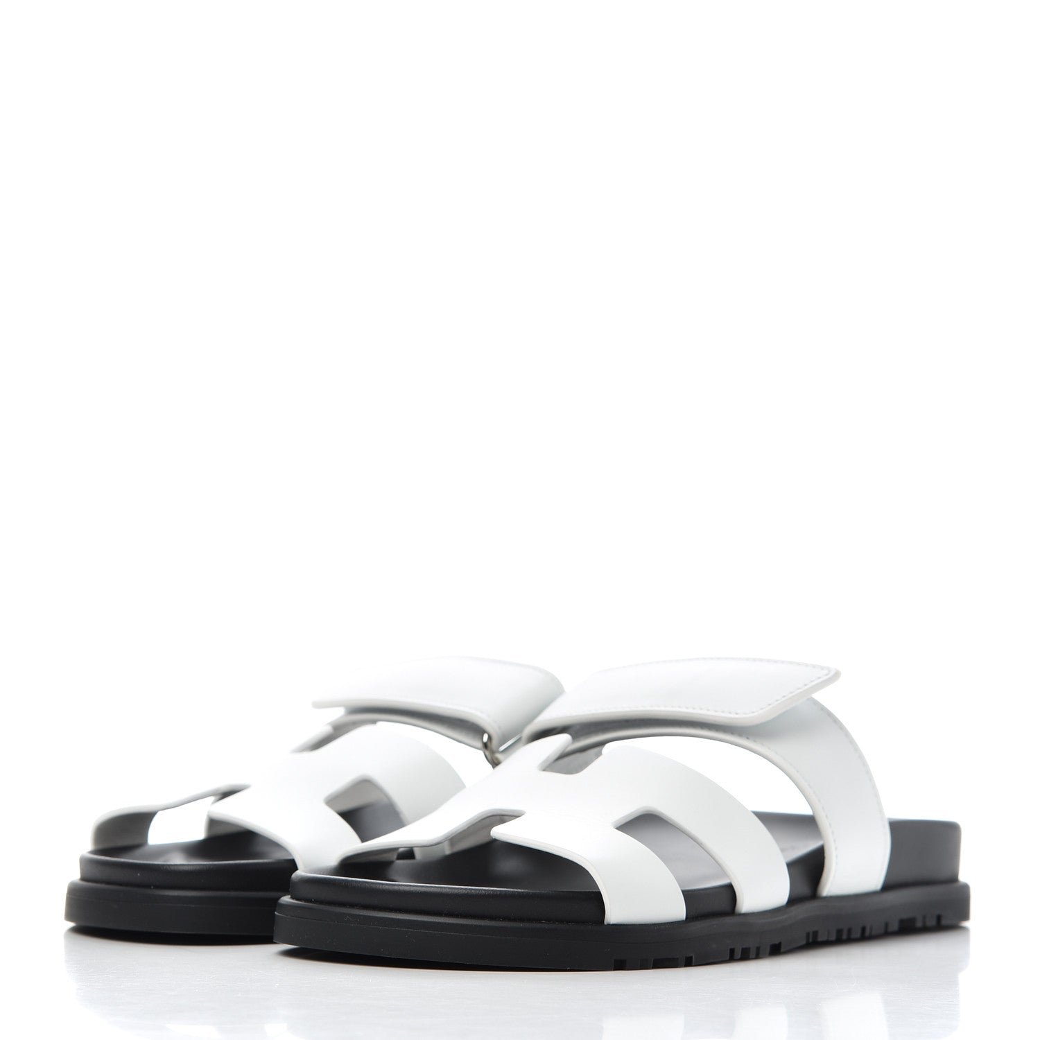 Hermes Calfskin Womens Chypre Sandals 36.5 White 3 of 10