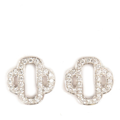 Hermes 18K White Gold Diamond Chaîne d'Ancre Passerelle Earrings 1 of 5
