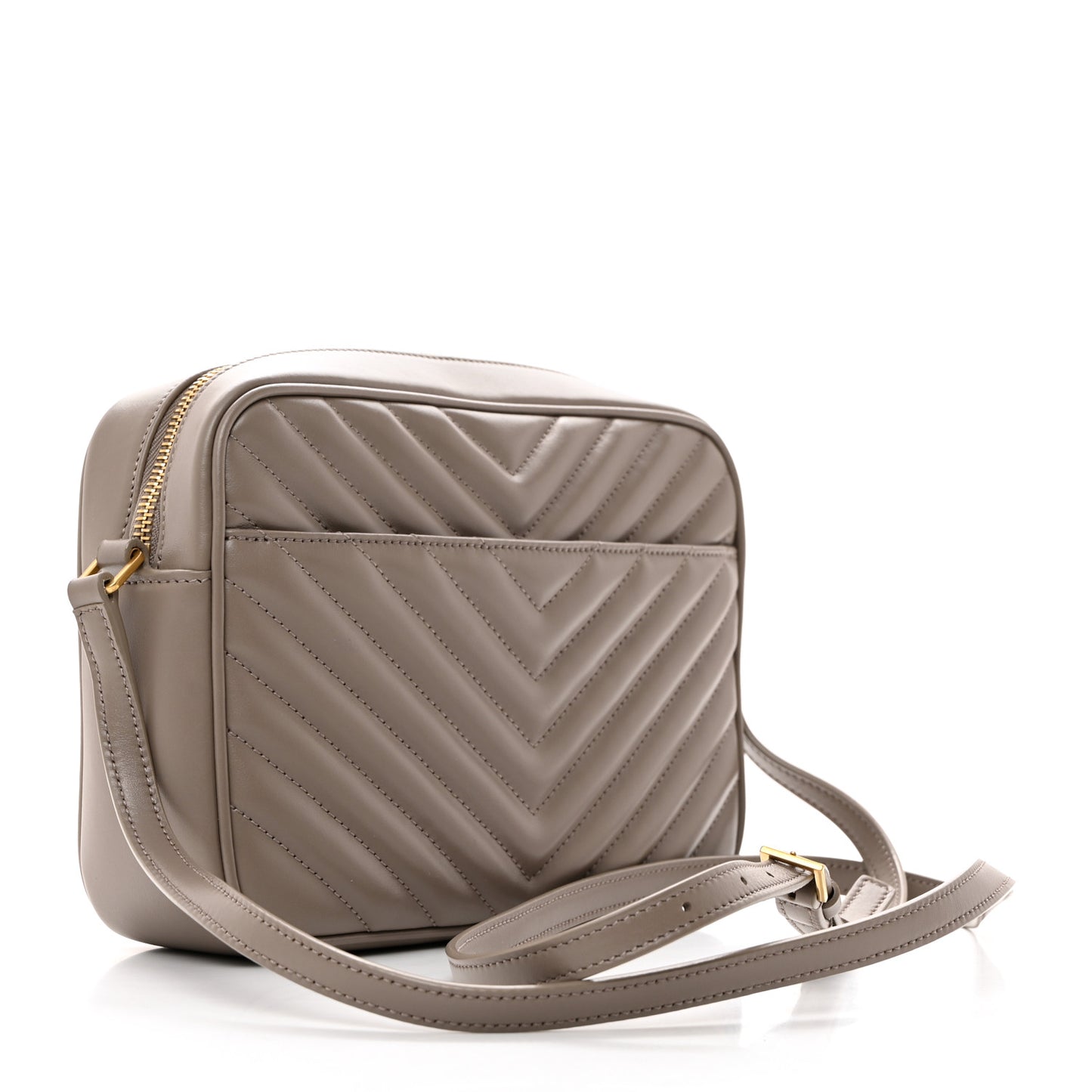 Calfskin Matelasse Monogram Lou Camera Bag Greyish Brown