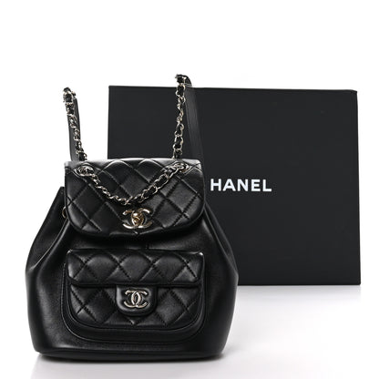 Chanel Lambskin Quilted Small Duma Drawstring Backpack Black 11 of 11
