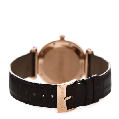 Chopard 18K Rose Gold Alligator Diamond Bezel Mother of Pearl 36mm Imperiale Quartz Watch 3 of 4
