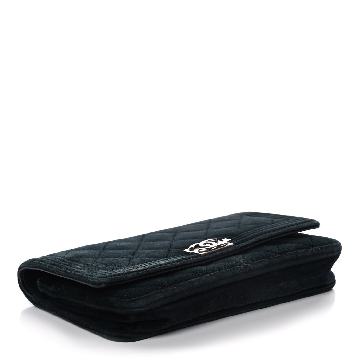 Chanel Velvet Quilted Boy Wallet On Chain WOC Black 4 of 14
