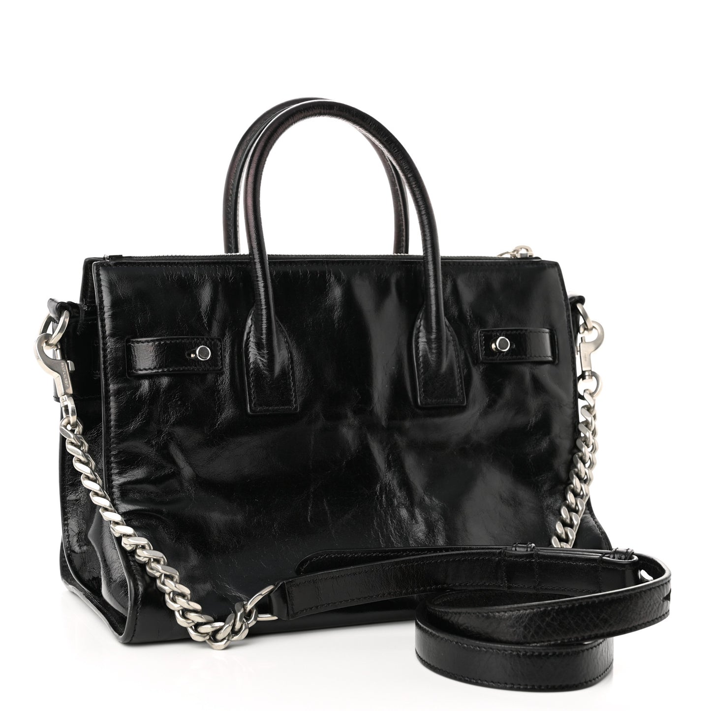 Glace Calfskin Baby Souple Sac De Jour Black