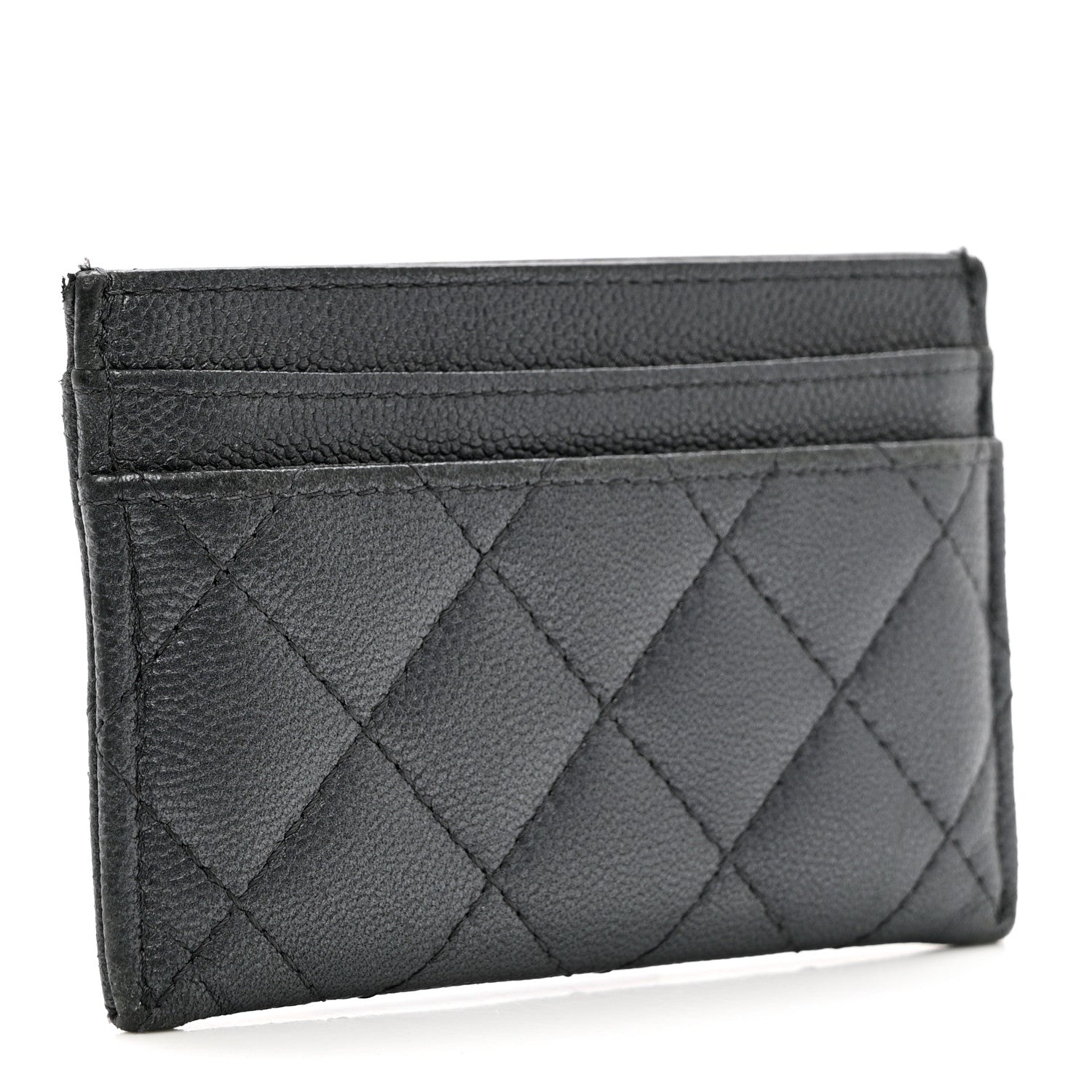 Chanel Metallic Caviar Quilted Maxi CC Card Holder Black 4 of 14