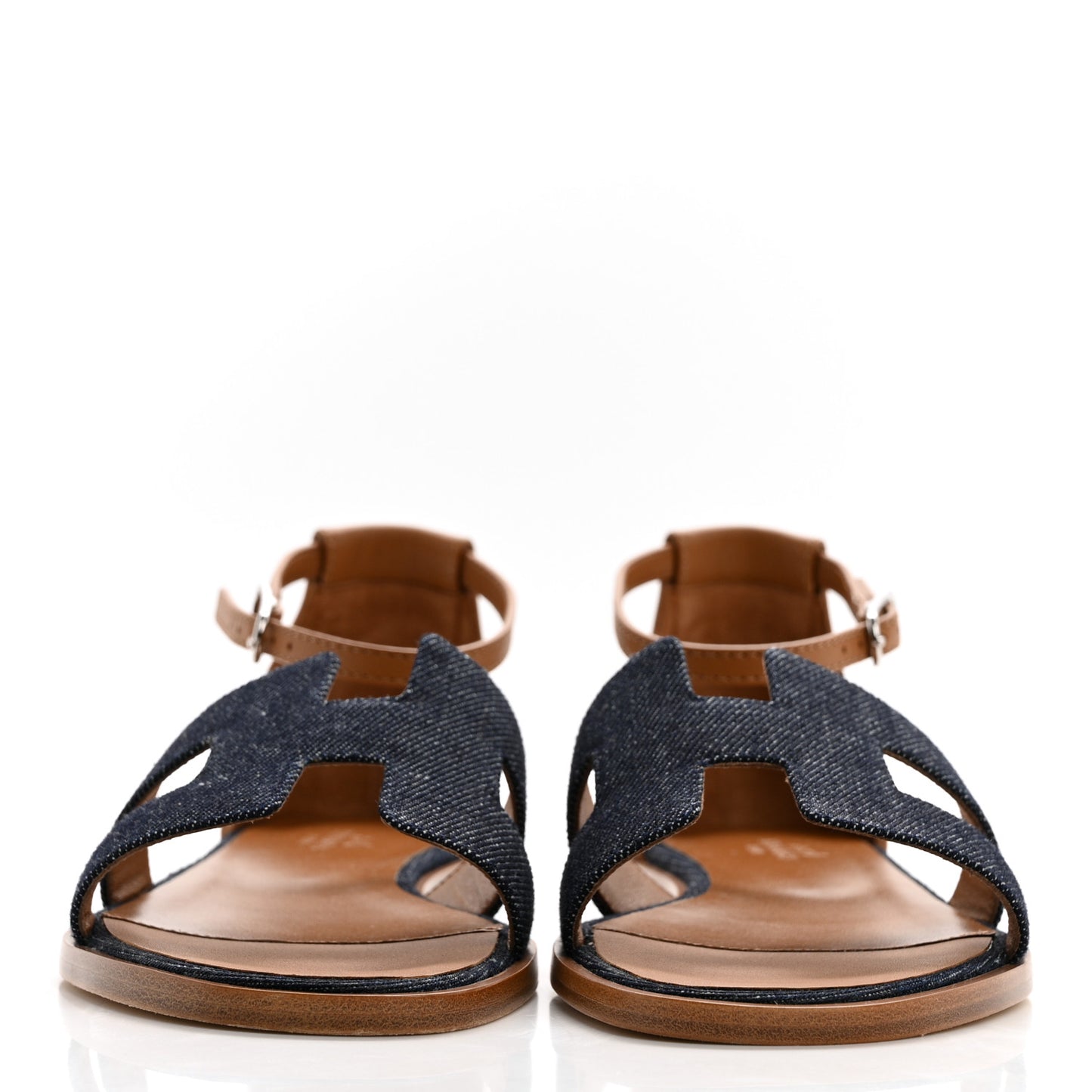 Denim Santorini Sandals 36.5 Bleu Brut Gold