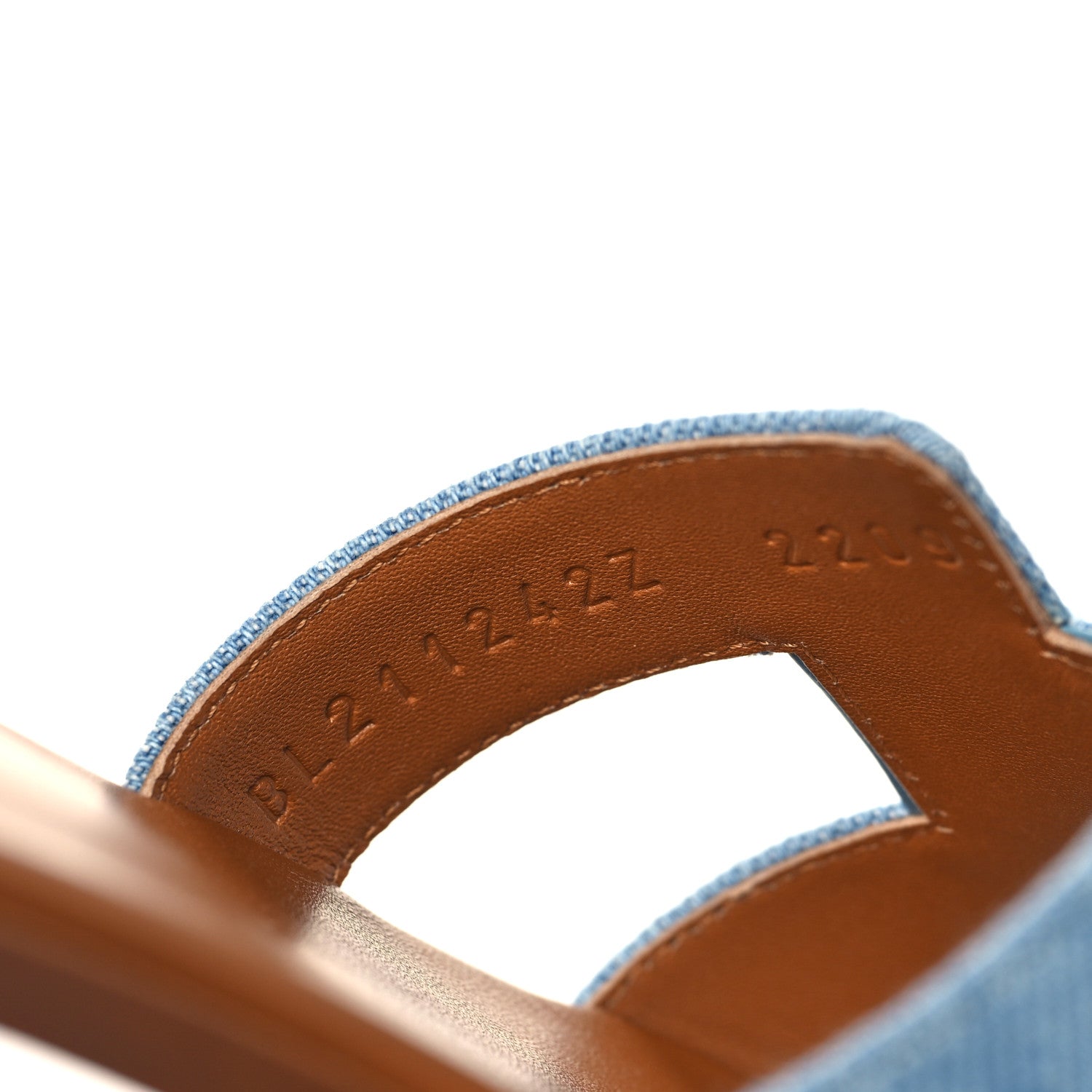Hermes Denim Canvas Oran Sandals 36.5 Bleu Clair 8 of 9