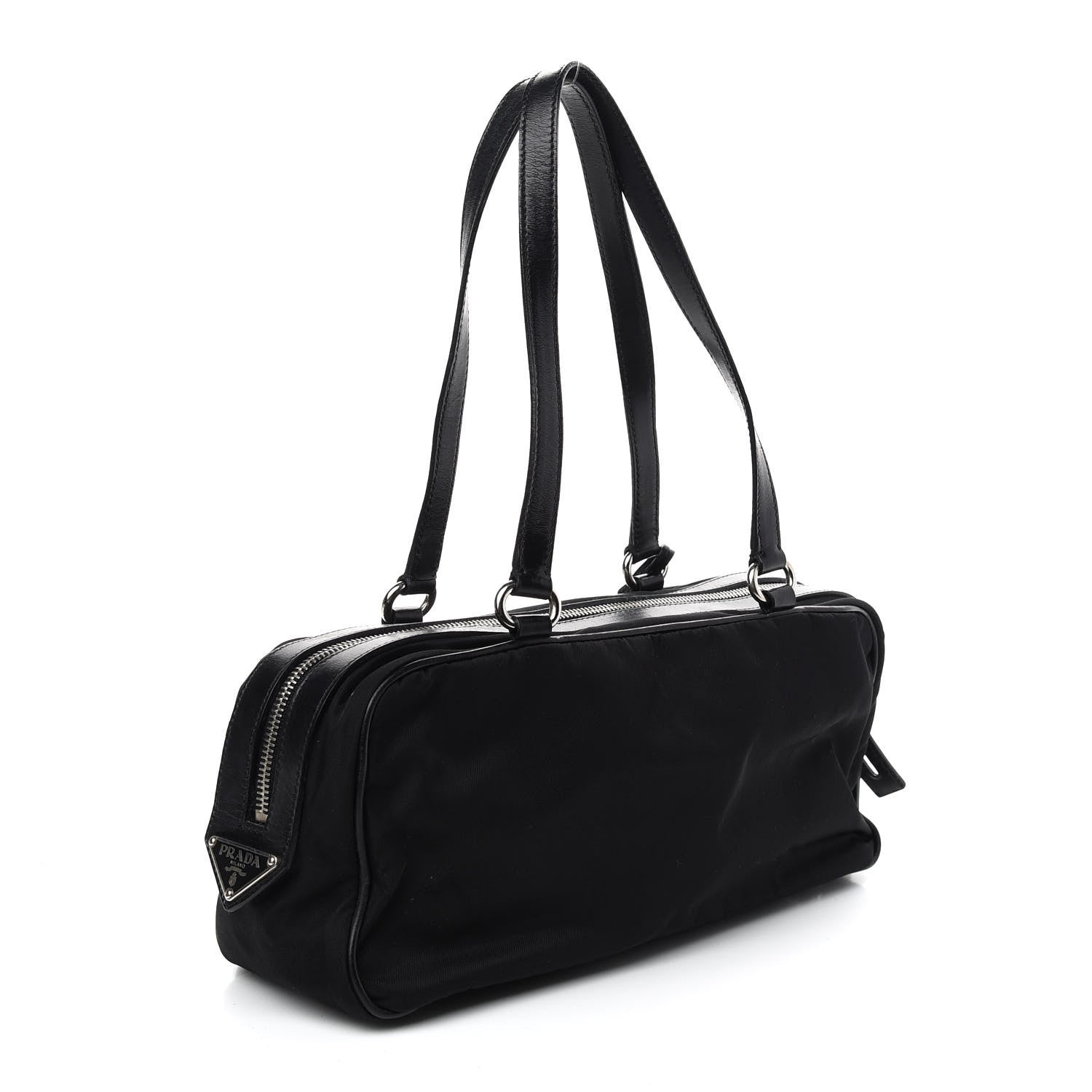 Prada Tessuto Nylon City Calf Satchel Black 3 of 10