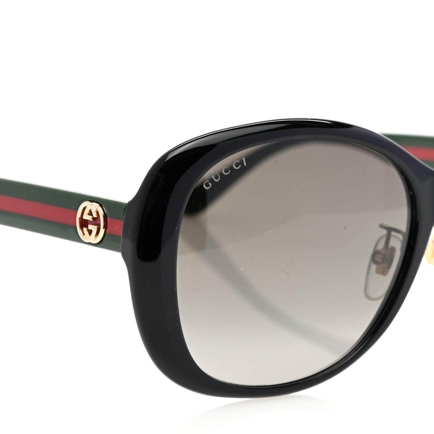 Gucci Acetate Round Eye GG Web Sunglasses GG0849SK Black Red Green 5 of 8