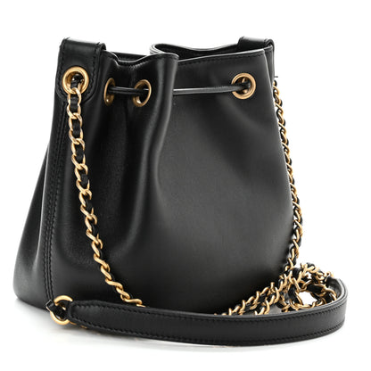 Chanel Lambskin Quilted Lucky Charms CC Drawstring Bag Black 3 of 11