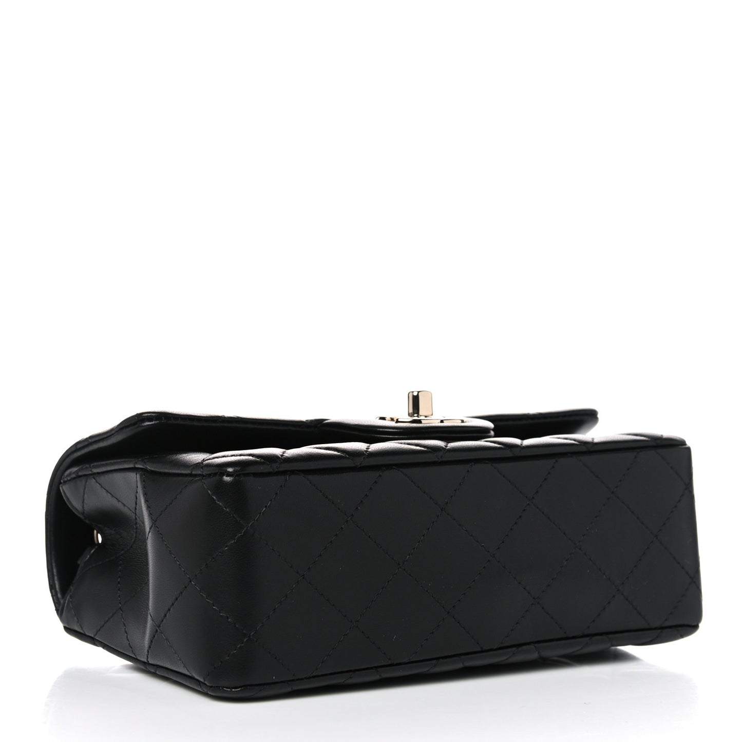 Lambskin Quilted Mini Rectangular Flap Black