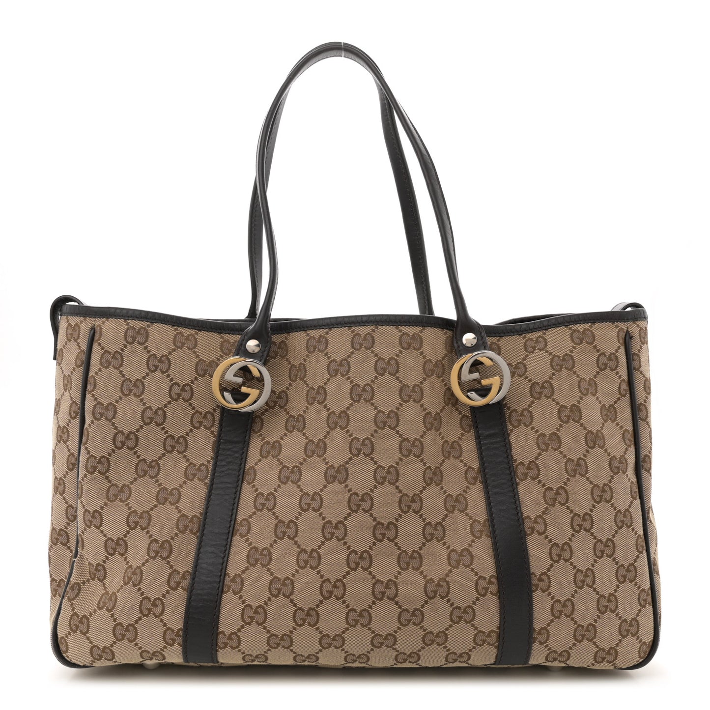 Monogram Medium Twins Tote Dark Brown