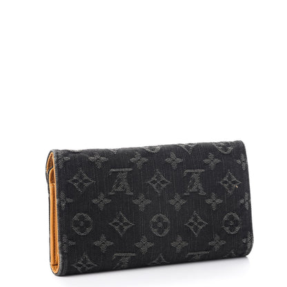 Louis Vuitton Denim Amelia Wallet Black 3 of 13