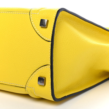 Celine Drummed Calfskin Micro Luggage Citron 8 of 10