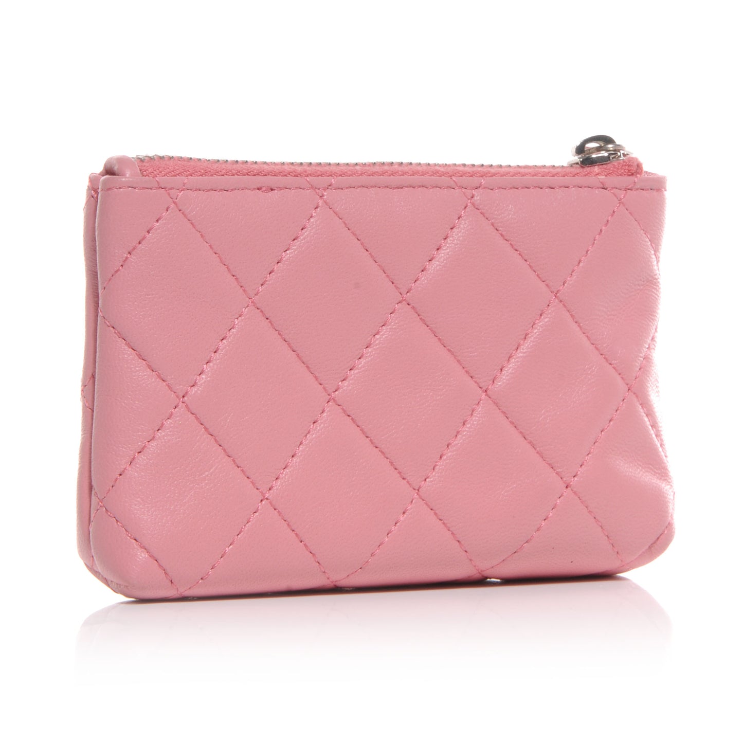 Lambskin Quilted Key Holder Case Pink