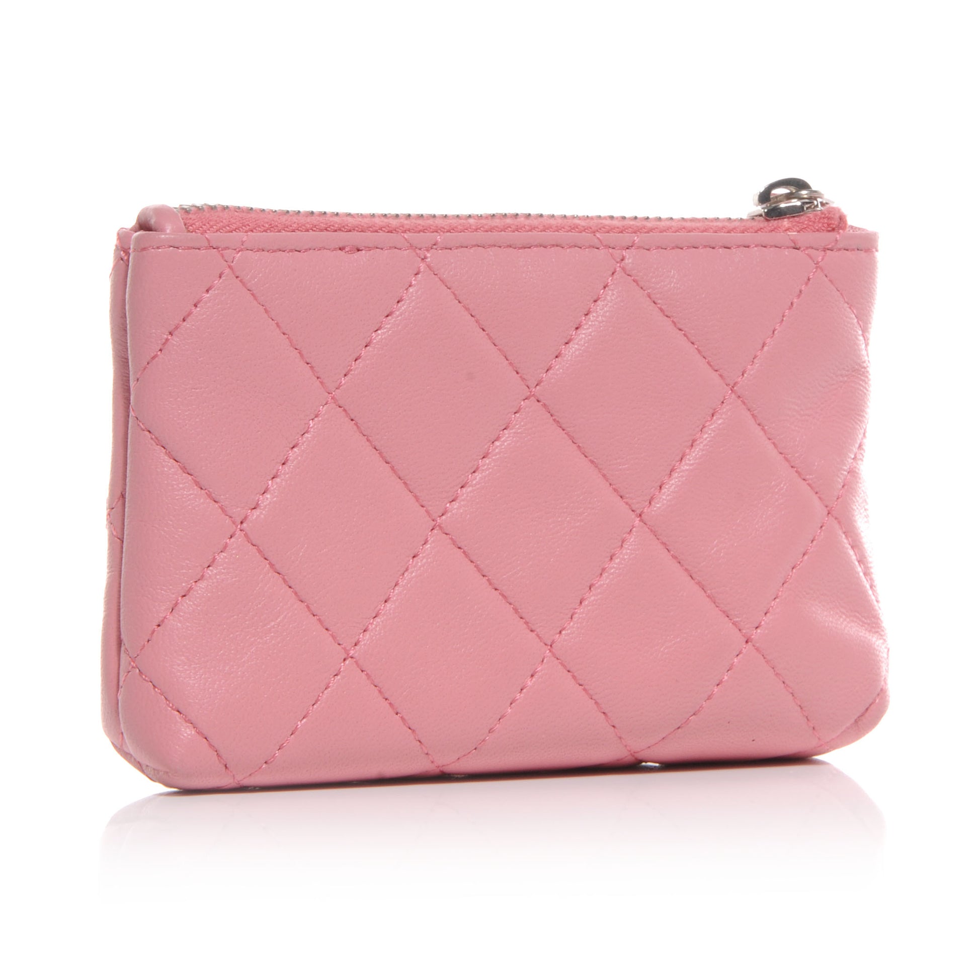 Chanel Lambskin Quilted Key Holder Case Pink 3 of 8