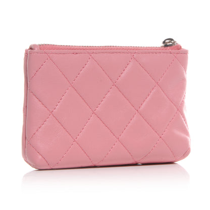 Chanel Lambskin Quilted Key Holder Case Pink 3 of 8