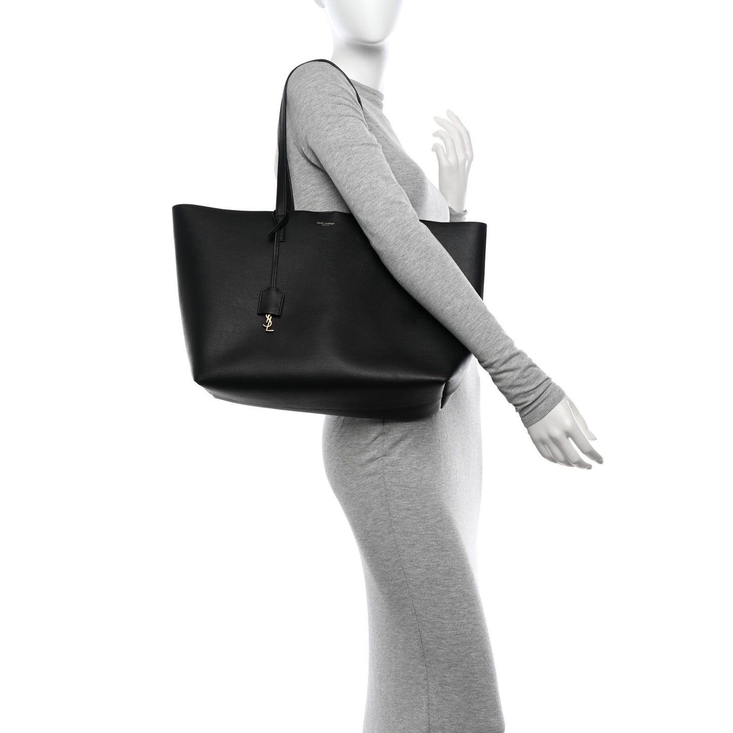 Calfskin Large Shopping Tote Black