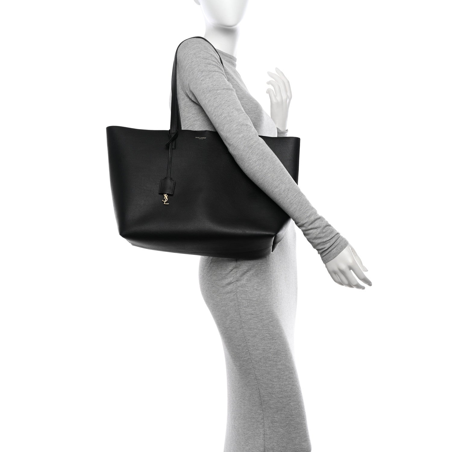 Saint Laurent Calfskin Large Shopping Tote Black 2 of 12