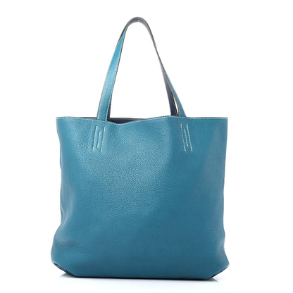 Hermes Taurillon Clemence Double Sens 36 Reversible Tote Bleu Sapphire Izmir 2 of 13