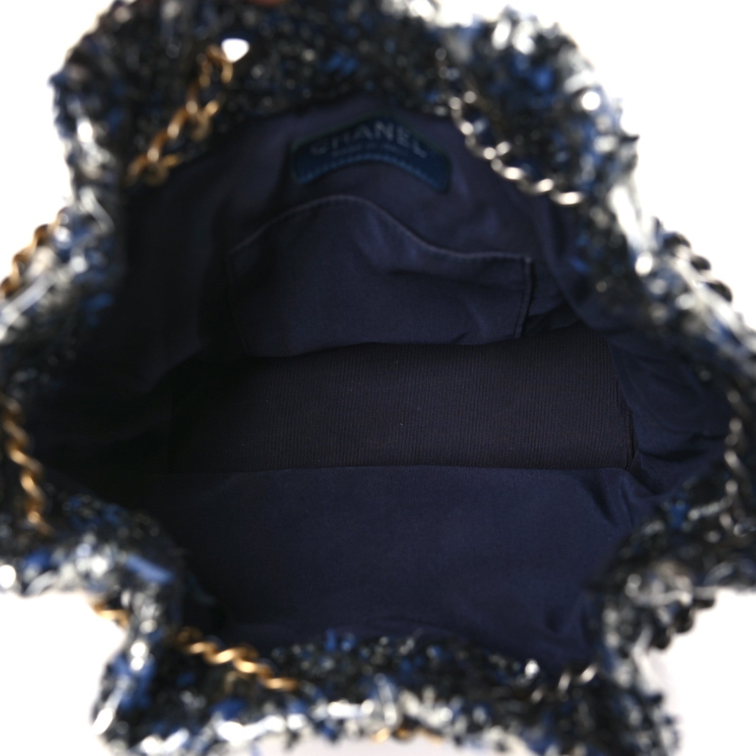 Chanel Tweed PVC Quilted Gabrielle Backpack Navy Black 5 of 10