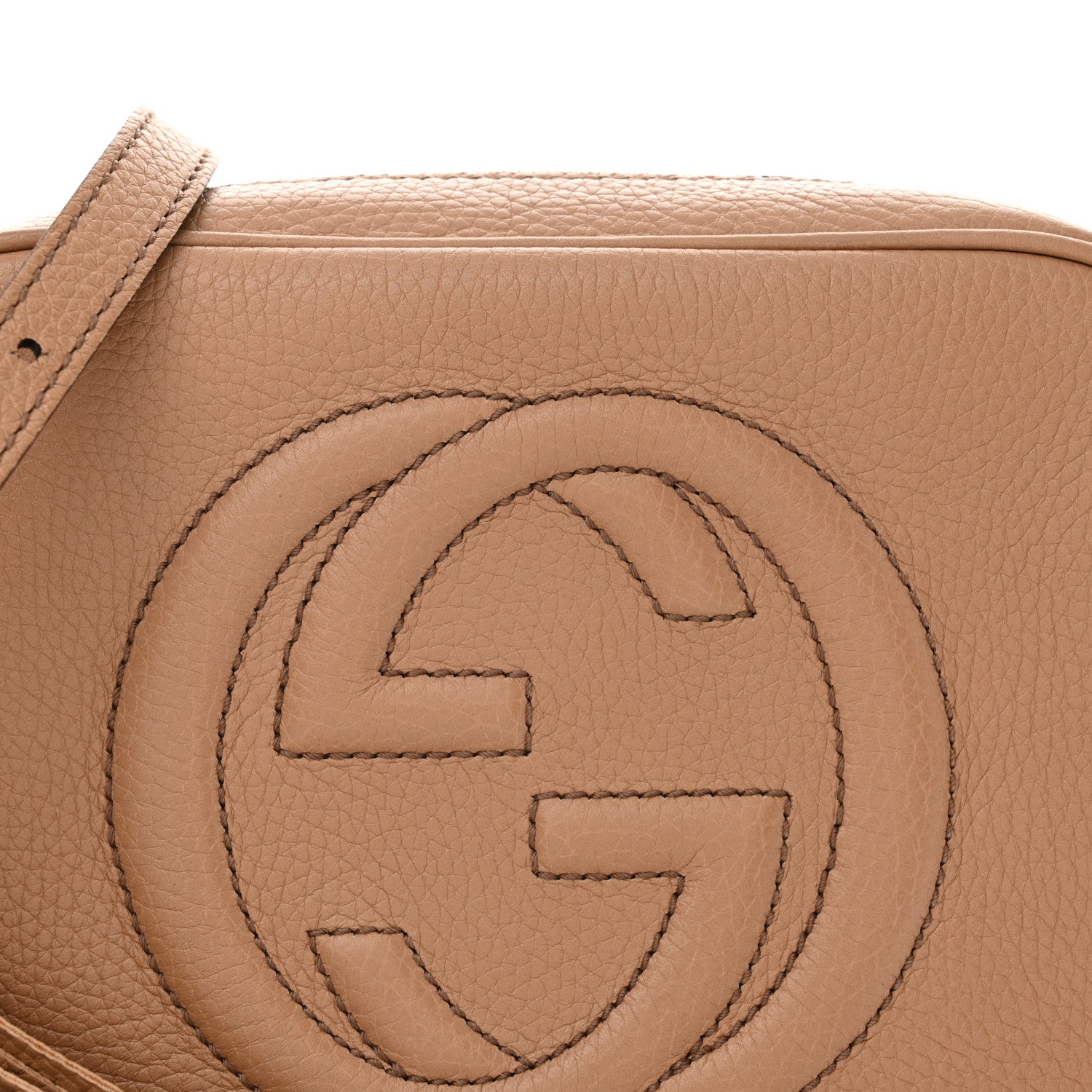 Gucci Pebbled Calfskin Small Soho Disco Bag Camelia 8 of 11