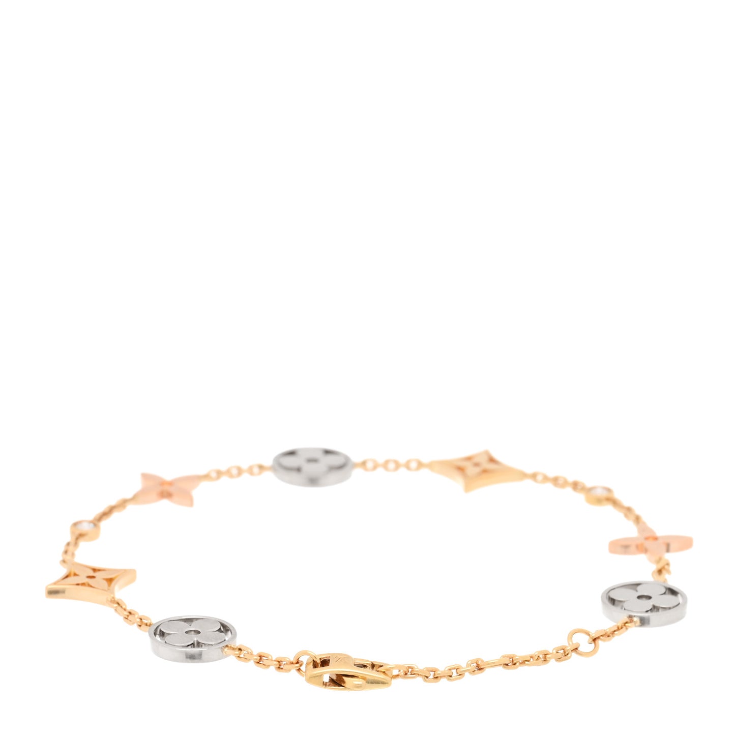 18K Yellow White Pink Gold Diamond Idylle Blossom Bracelet