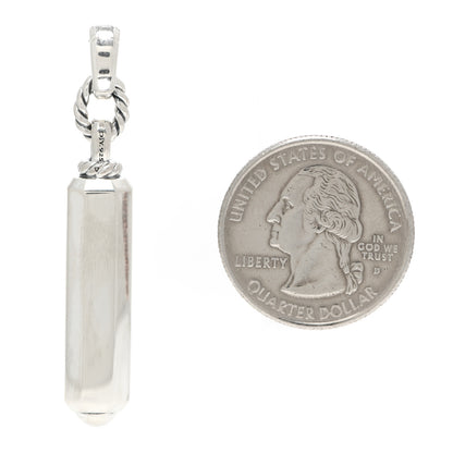 David Yurman Sterling Silver Diamond Lexington Barrel Pendant 2 of 3