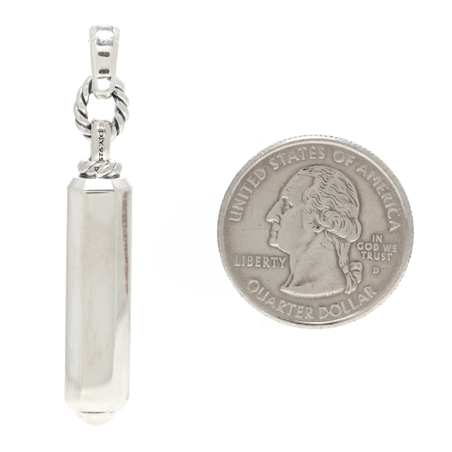 Sterling Silver Diamond Lexington Barrel Pendant