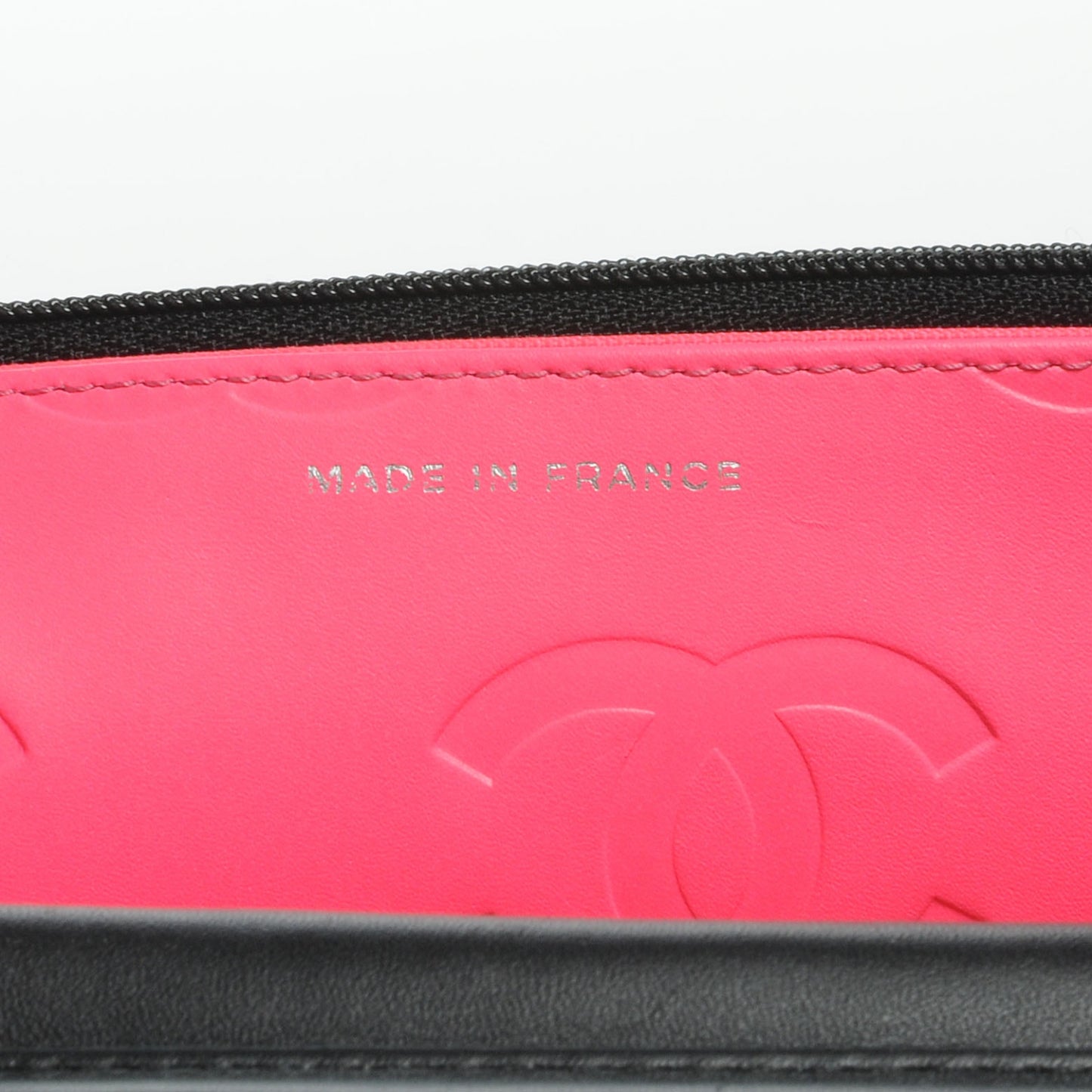 Calfskin Quilted Cambon Wallet On Chain WOC Black
