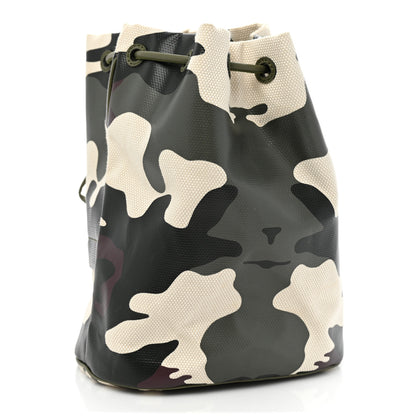 Burberry Coated Canvas Camouflage Print Phoebe Drawcord Pouch Multicolor 2 of 15