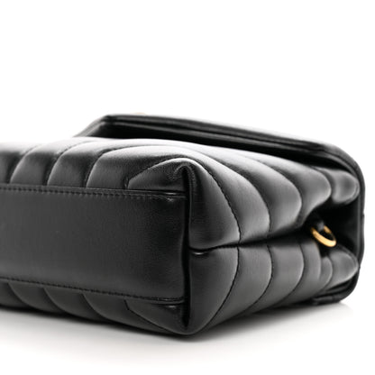 Saint Laurent Calfskin Y Quilted Monogram Toy Loulou Crossbody Bag Black 10 of 12