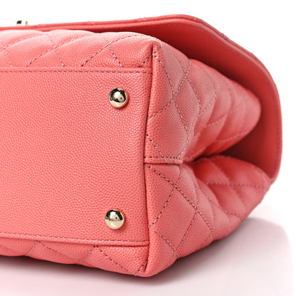 Chanel Caviar Quilted Small Coco Handle Flap Pink 9 of 10