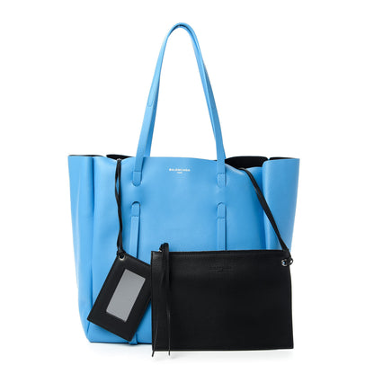 Balenciaga Veau Baltimore Double Sided Small Everyday Tote Bleu Turquoise Black 1 of 8