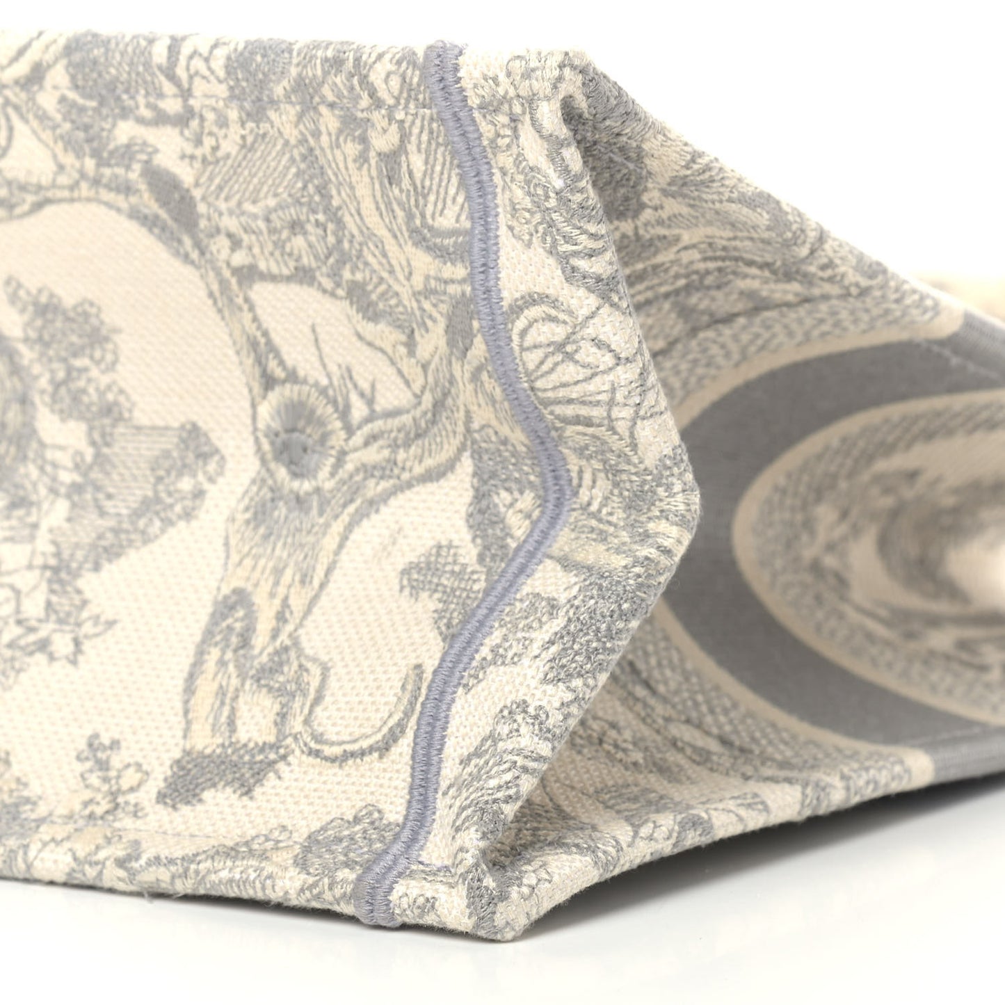 Canvas Embroidered Medium Dioriviera Toile De Jouy Book Tote Gray
